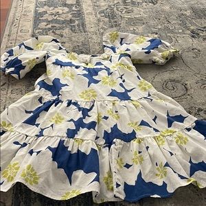 Blue and green flower dress